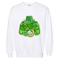 St Patricks Day Lucky Video Game Controller Garment-Dyed Sweatshirt