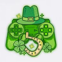 St Patricks Day Lucky Video Game Controller Garment-Dyed Sweatshirt