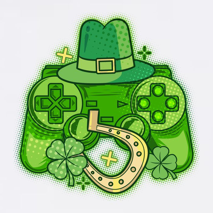St Patricks Day Lucky Video Game Controller Garment-Dyed Sweatshirt