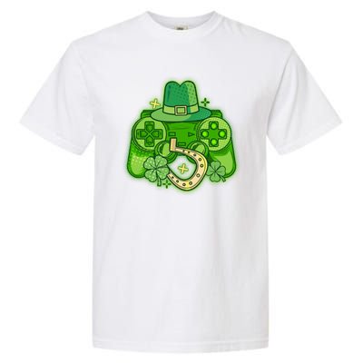 St Patricks Day Lucky Video Game Controller Garment-Dyed Heavyweight T-Shirt