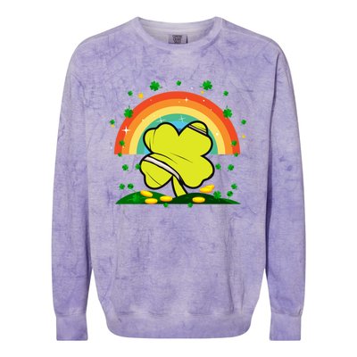 Saint Patricks Day Shenanigans Rainbow Tennis Ball Shamrock Gift Colorblast Crewneck Sweatshirt