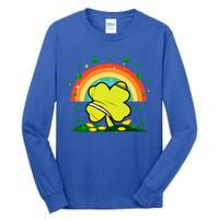 Saint Patricks Day Shenanigans Rainbow Tennis Ball Shamrock Gift Tall Long Sleeve T-Shirt