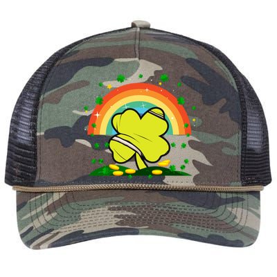 Saint Patricks Day Shenanigans Rainbow Tennis Ball Shamrock Gift Retro Rope Trucker Hat Cap