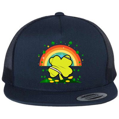 Saint Patricks Day Shenanigans Rainbow Tennis Ball Shamrock Gift Flat Bill Trucker Hat