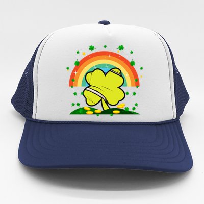 Saint Patricks Day Shenanigans Rainbow Tennis Ball Shamrock Gift Trucker Hat