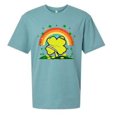 Saint Patricks Day Shenanigans Rainbow Tennis Ball Shamrock Gift Sueded Cloud Jersey T-Shirt