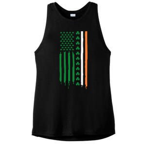 St Patricks Day Usa Flag Funny Gift Ladies PosiCharge Tri-Blend Wicking Tank