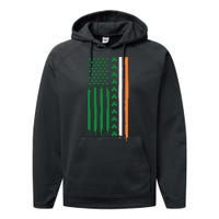 St Patricks Day Usa Flag Funny Gift Performance Fleece Hoodie