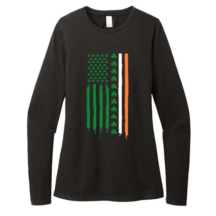 St Patricks Day Usa Flag Funny Gift Womens CVC Long Sleeve Shirt