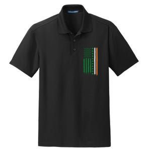 St Patricks Day Usa Flag Funny Gift Dry Zone Grid Polo