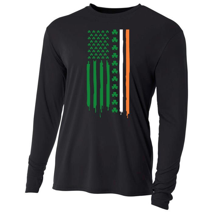 St Patricks Day Usa Flag Funny Gift Cooling Performance Long Sleeve Crew