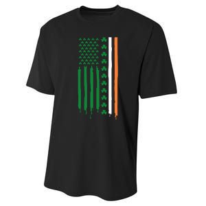 St Patricks Day Usa Flag Funny Gift Performance Sprint T-Shirt