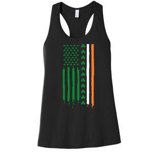 St Patricks Day Usa Flag Funny Gift Women's Racerback Tank