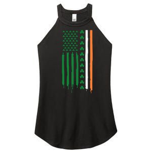 St Patricks Day Usa Flag Funny Gift Women's Perfect Tri Rocker Tank