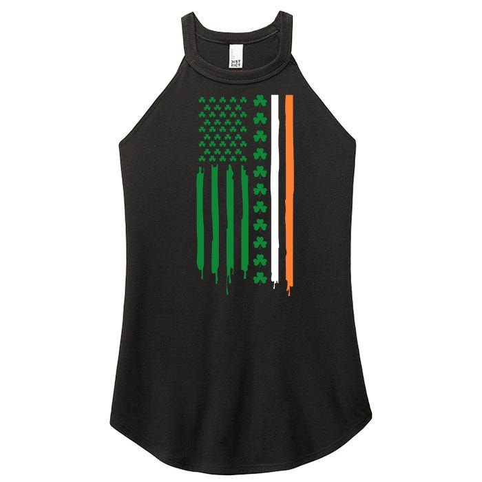 St Patricks Day Usa Flag Funny Gift Women's Perfect Tri Rocker Tank