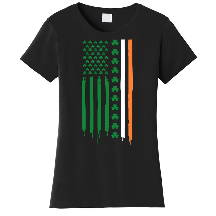 St Patricks Day Usa Flag Funny Gift Women's T-Shirt