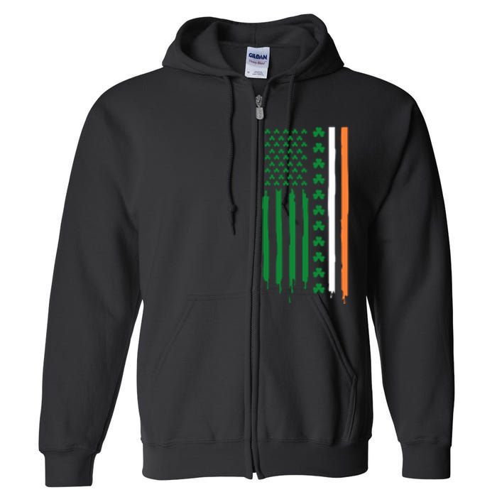 St Patricks Day Usa Flag Funny Gift Full Zip Hoodie