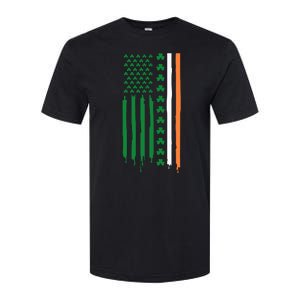 St Patricks Day Usa Flag Funny Gift Softstyle CVC T-Shirt