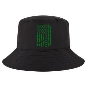 St Patrick's Day Distressed American Flag Shamrock Cool Comfort Performance Bucket Hat