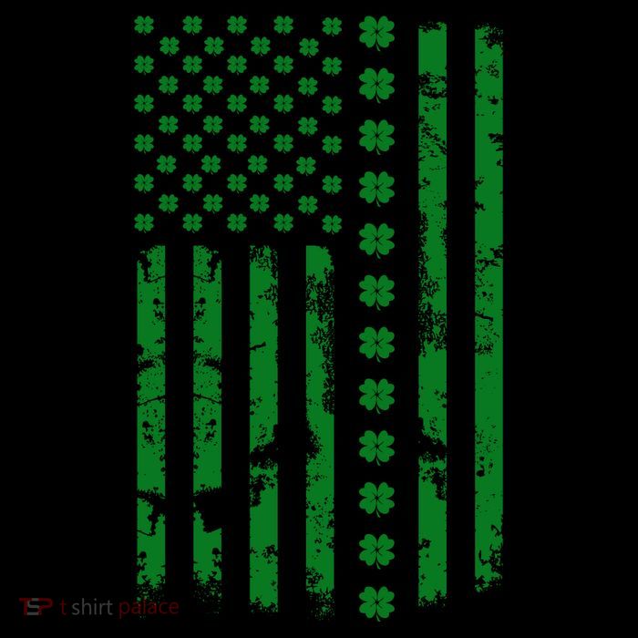 St Patrick's Day Distressed American Flag Shamrock Hoodie