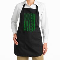 St Patrick's Day Distressed American Flag Shamrock Apron