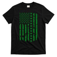 St Patrick's Day Distressed American Flag Shamrock T-Shirt