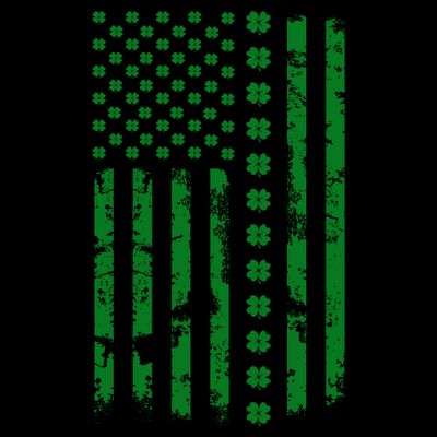 St Patrick's Day Distressed American Flag Shamrock T-Shirt