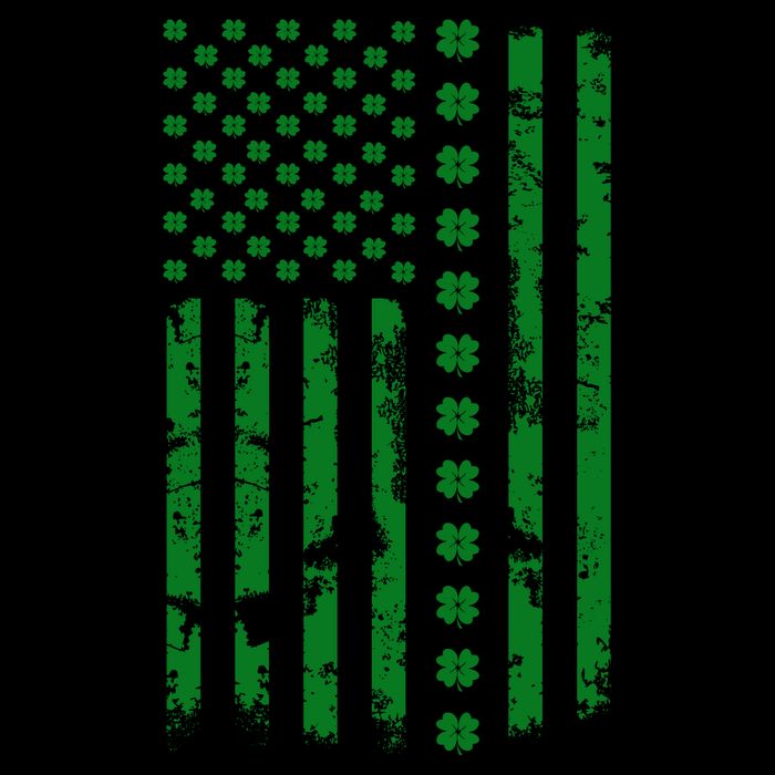 St Patrick's Day Distressed American Flag Shamrock T-Shirt