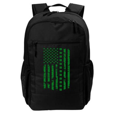 St Patrick's Day Distressed American Flag Shamrock Backpack