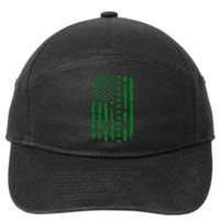 St Patrick's Day Distressed American Flag Shamrock 7-Panel Snapback Hat