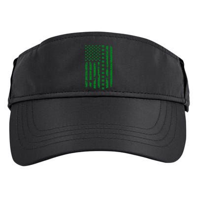St Patrick's Day Distressed American Flag Shamrock Adult Drive Performance Visor