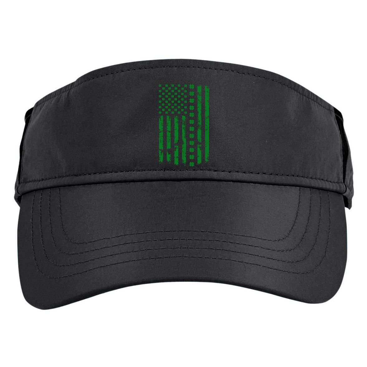 St Patrick's Day Distressed American Flag Shamrock Adult Drive Performance Visor