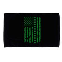 St Patrick's Day Distressed American Flag Shamrock Microfiber Hand Towel