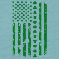 St Patrick's Day Distressed American Flag Shamrock Sueded Cloud Jersey T-Shirt
