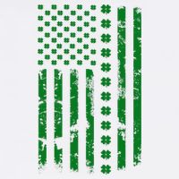 St Patrick's Day Distressed American Flag Shamrock Garment-Dyed Sweatshirt