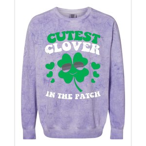 St Patricks Day Cutest Clover In The Patch Colorblast Crewneck Sweatshirt