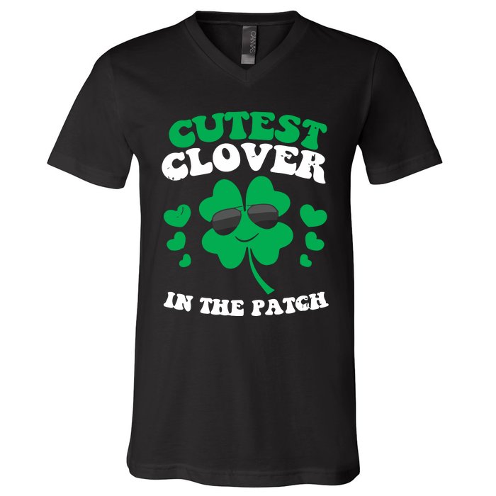 St Patricks Day Cutest Clover In The Patch V-Neck T-Shirt