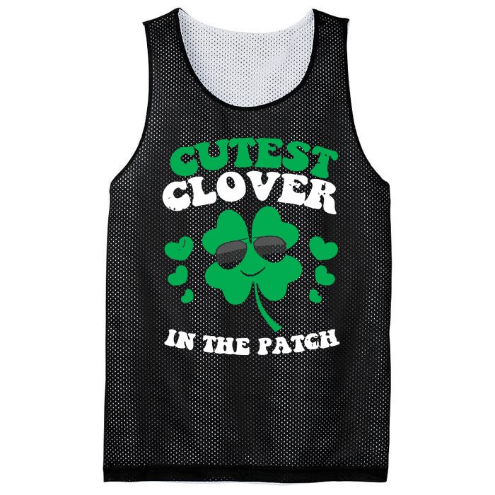 St Patricks Day Cutest Clover In The Patch Mesh Reversible Basketball Jersey Tank