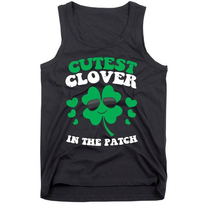 St Patricks Day Cutest Clover In The Patch Tank Top