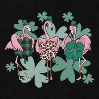 St Patrick's Day Flamingo Ladies PosiCharge Tri-Blend Wicking Tank