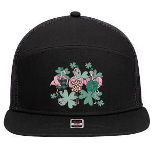 St Patrick's Day Flamingo 7 Panel Mesh Trucker Snapback Hat