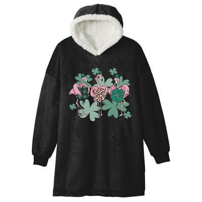 St Patrick's Day Flamingo Hooded Wearable Blanket