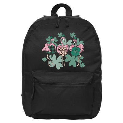 St Patrick's Day Flamingo 16 in Basic Backpack