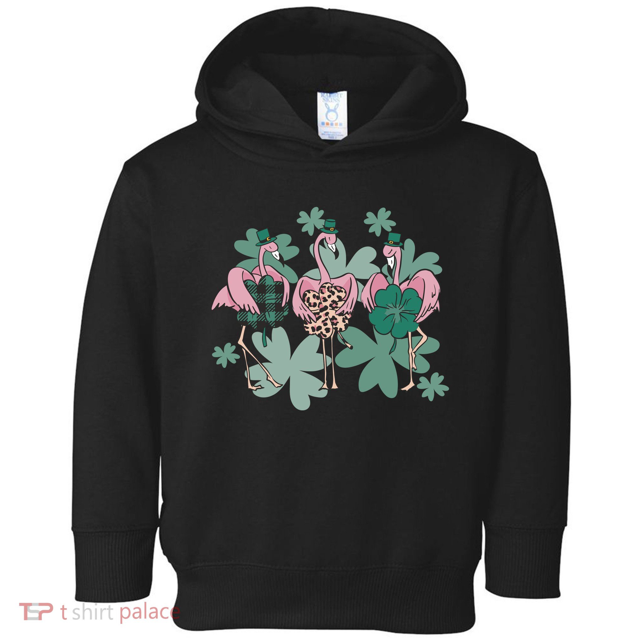 St Patrick's Day Flamingo Toddler Hoodie