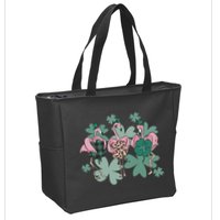 St Patrick's Day Flamingo Zip Tote Bag
