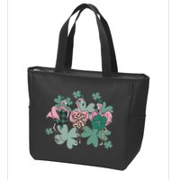 St Patrick's Day Flamingo Zip Tote Bag