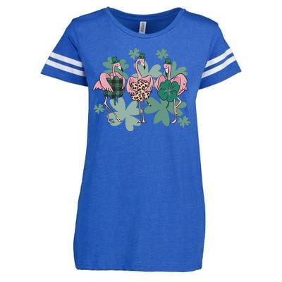 St Patrick's Day Flamingo Enza Ladies Jersey Football T-Shirt