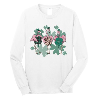 St Patrick's Day Flamingo Long Sleeve Shirt