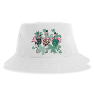 St Patrick's Day Flamingo Sustainable Bucket Hat