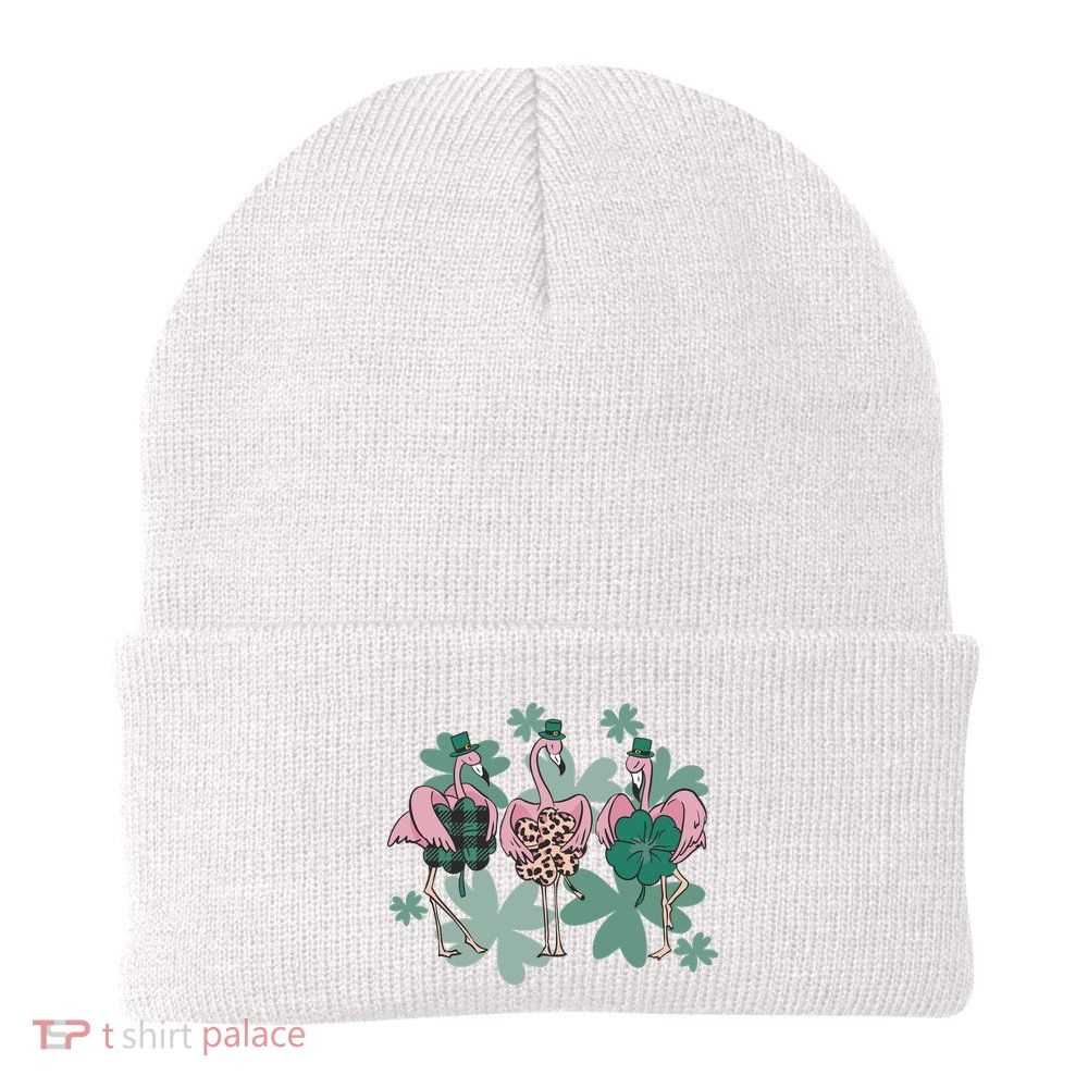 St Patrick's Day Flamingo Beanie